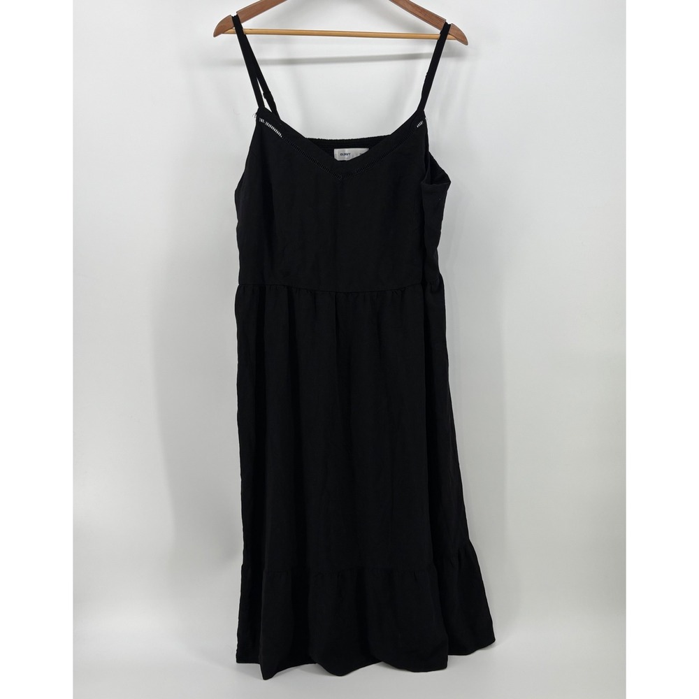 Old Navy Cami Dress Women XXL Black Smocked Tiered Sleeveless